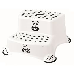 Keeeper Tritthocker zweistufig mit Anti-Rutsch-Funktion Panda Weiß