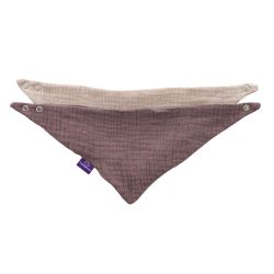 Träumeland Dreieckstuch 2er-SET beige & schokopflaume