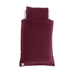 Träumeland Bettwäsche Baumwollmusselin beerenrot 100/135 + 40/60 cm