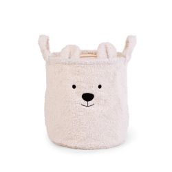 Childhome Teddy Korb Aufbewahrungsbox Spielzeugtonne 30x30x30 cm Weiss 