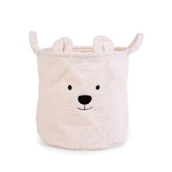 Childhome Teddy Korb Aufbewahrungsbox Spielzeugtonne 40x40x40 cm Weiss