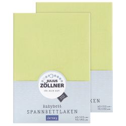 Julius Zöllner Spannbetttuch Jersey 70x140 / 60x120 Grün Doppelpack