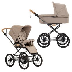 Naturkind Ida - Sand - 2in1 Klassik-Kinderwagen-Set inkl. Babywanne Ida & Sportsitz 