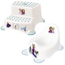 Keeeper 2-teiliges Set FROZEN Schemel zweistufig & Kindertopf / Töpfchen weiß
