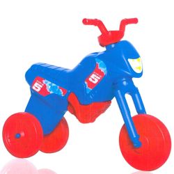 Kids Enduro Laufrad - Dreirad blau mit roten Rädern