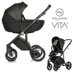 My Junior VITA unique 2 - 2in1 Kinderwagen-Set Black Star - XXL-Zubehörpaket