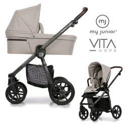 My Junior VITA HOPE 2in1 Kinderwagen-Set - Marble Taupe - XXL-Zubehörpaket