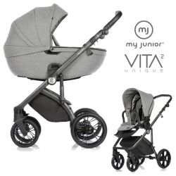 My Junior VITA unique 2 - 2in1 Kinderwagen-Set Lava Grey - XXL-Zubehörpaket