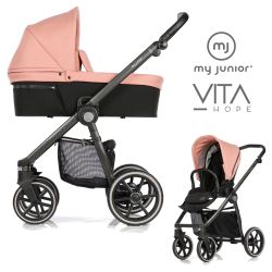 My Junior VITA HOPE 2in1 Kinderwagen-Set - NEW Melon Rose - XXL-Zubehörpaket