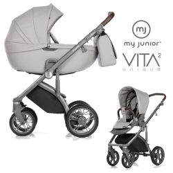My Junior VITA unique 2 - 2in1 Kinderwagen-Set Stone Grey - XXL-Zubehörpaket