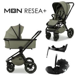 Moon RESEA+ 4in1 Kinderwagen-Set moss green inkl. Babywanne + Sportsitz + XXL-Zubehörpaket + Britax Römer BABY-SAFE PRO + VARIO BASE 5Z