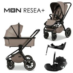 Moon RESEA+ 4in1 Kinderwagen-Set mud inkl. Babywanne + Sportsitz + XXL-Zubehörpaket + Britax Römer BABY-SAFE PRO + VARIO BASE 5Z