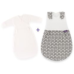 Träumeland Babyschlafsack LIEBMICH 2tlg. Set Größe 44 Wolke grau