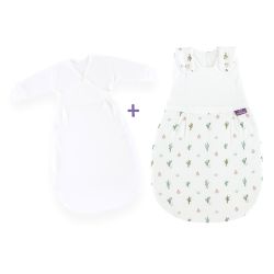 Träumeland Babyschlafsack LIEBMICH 3-teilig Set Gr. 56/62 Kaktusliebe