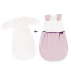 Träumeland Babyschlafsack LIEBMICH 3tlg. Set Größe 56/62 Punkte rosa
