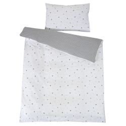 Schardt Wende-Bettwäsche 2-teilig 100x135 cm Sternchen grau