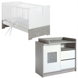 Schardt Sparset Eco Star Kinderbett 70x140 cm + Wickelkommode