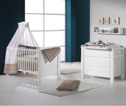 Schardt Milano weiss Sparset Kinderbett und Wickelkommode