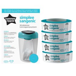 Simplee Sangenic Windeleimer blau inkl. 4 Nachfüllkassetten