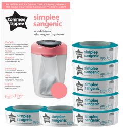 Simplee Sangenic Windeleimer pink inkl. 7 Nachfüllkassetten