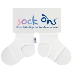 Sock Ons Sockenhalter Söckchenhalter Babysocken Small 0-6m Weiß