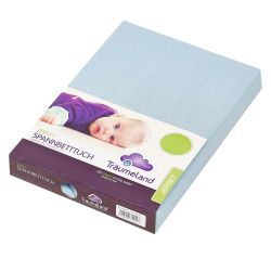 Träumeland Spannbetttuch für Laufgittermatratzen Jersey hellblau 100x100