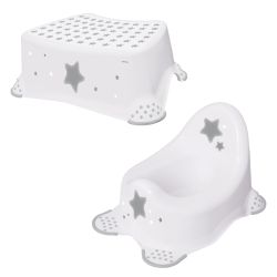 Keeeper 2-teiliges Badeset Schemel und Baby Töpfchen Stars Cosmic White