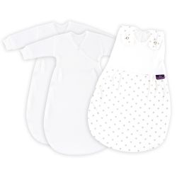Träumeland Babyschlafsack LIEBMICH 3tlg. Set Sternchen grau, Größe 56/62