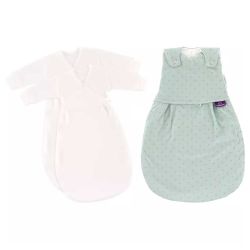 Träumeland Babyschlafsack LIEBMICH 3tlg. Set Twister blau Größe 56/62