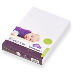 Träumeland Spannbetttuch Jersey 75 x 100 cm weiß 
