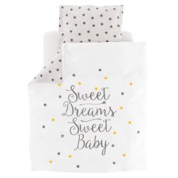 Träumeland Bettwäsche 80x80 + 35x40 cm Sternentraum gelb