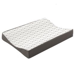 Träumeland Wickelmulde PVC-frei 50 x 70 cm weiß mit grauen Sternen 