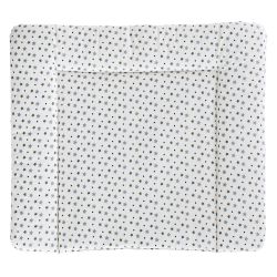 Träumeland Wickelauflage PVC-frei 75 x 85 cm weiß mit grauen Sternen 