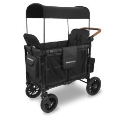 Wonderfold Bollerwagen Kinderwagen Luxe Double Volcano Black - schwarz