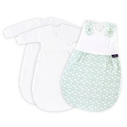 Träumeland Babyschlafsack LIEBMICH 3tlg. Set Wolke mint, Größe 56/62