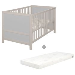 roba Babybett EASY SLEEP 70x140 cm inkl Matratze safe asleep Roll Air hellgrau