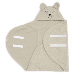 Jollein Einschlagdecke Puckdecke z.B. für Babyschale Bear Boucle Olive Green