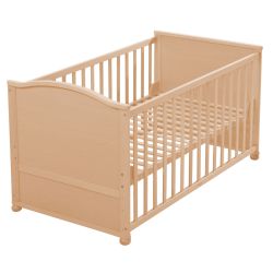roba Kombi-Kinderbett 70x140cm natur höhenverstellbar Schlupfstäben umbaubar