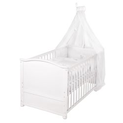 roba Mitwachsendes Babybett 70x140 mit Ausstattung Fox & Bunny Weiß / Beige