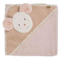 Fehn feehnLAND Kapuzenbadetuch Maus Rose 80 x 80 cm