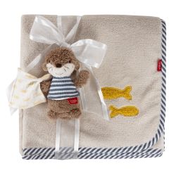 Fehn Otter Theo Kuscheldecke Otter Sand 100 x 75 cm