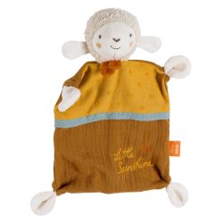 Fehn fehnNATUR Slogan Schmusetuch Schaf Sunshine Ocker/Gelb 26 cm