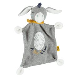 Fehn fehnNATUR Slogan Schmusetuch Esel Star Grau 29 cm
