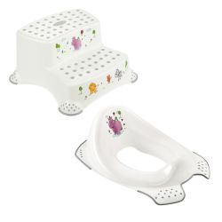 Keeeper 2-teiliges Set HIPPO Schemel zweistufig & WC-Sitz / Toilettensitz weiß