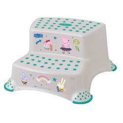 Keeeper Peppa Tritthocker Schemel zweistufig mit anit-rutsch-funktion Soft Grey