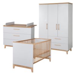 Roba Zimmerset Caro Wickelkommode Kombi-Bett 70x140cm & Schrank 3-türig