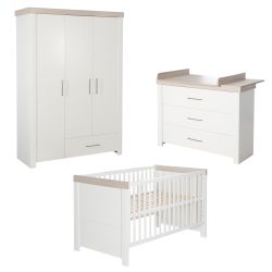 Roba Zimmerset Lucy 3-teilig Kinderbett 70x140 Wickelkommode Schrank 3-türig