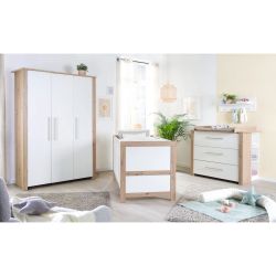 roba Kinderzimmer Set 3-teilig Malo Kinderbett Wickelkommode Schrank
