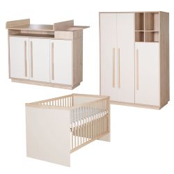 roba Babyzimmer 3tlg Elva Bett Kommode Schrank Cashmere Virginia Chestnut