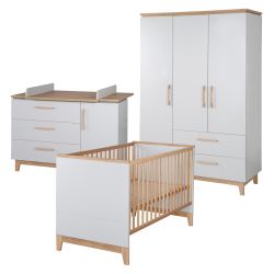Roba Zimmerset Caro Kombi-Bett 70x140cm Wickelkommode & Schrank 3-türig